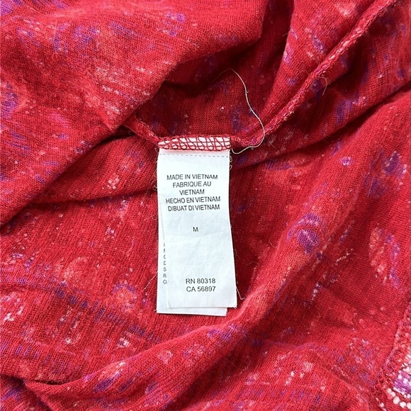 Lucky Brand Red pink white Floral Blouse - Picture 6 of 10